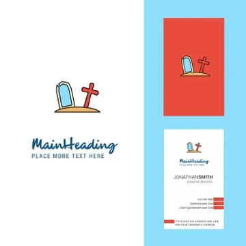 Graveyard  Creative Logo and business card. vertical Design Vector Illustrazione stock