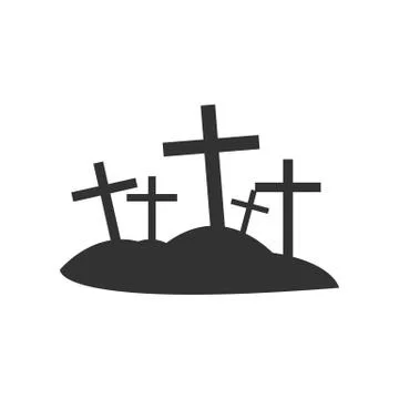 Graveyard Crosses 库存插图