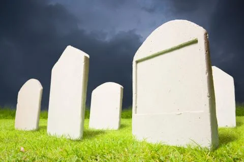 Graveyard at dark night Stock Photos
