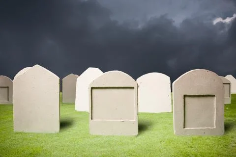 Graveyard at dark night Stock Photos