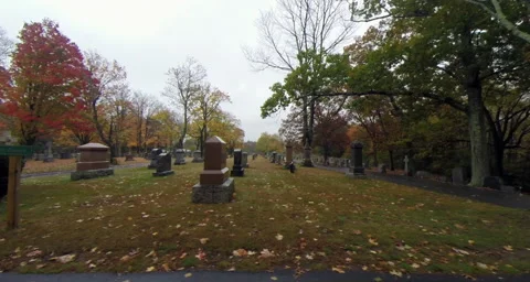 Graveyard drive by 2 rainy day Vídeo Stock 43014866