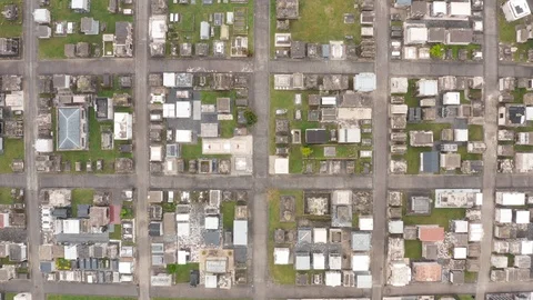 Graveyard drone top down view in Spain (2) Stock Footage 112244331