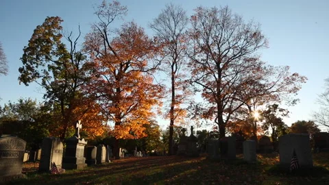 GRAVEYARD DUSK Stock Footage 181928976