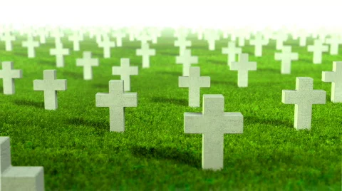 Graveyard flight through, LOOP Stock Footage 827325