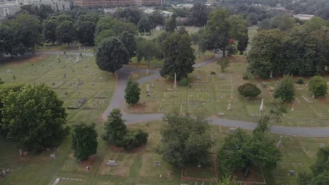 GraveYard Flyover Cinematic  Stock Footage 91565866