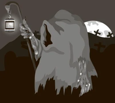 Graveyard ghost Stock Illustration