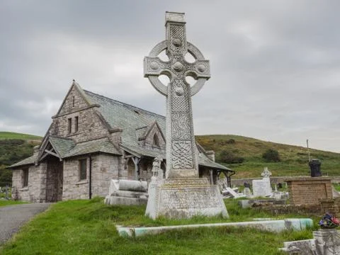 Graveyard on Great Orme's Head, North Wales 写真素材