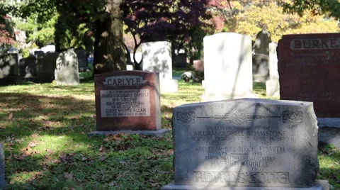Graveyard Headstones Stock Footage 42705330
