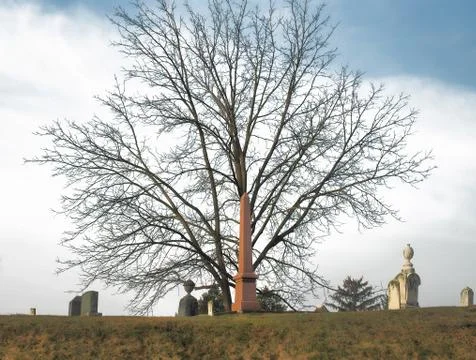 Graveyard on a hill Stock Photos