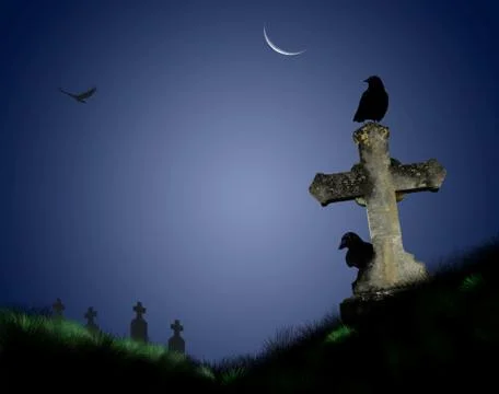 Graveyard Stock Illustration