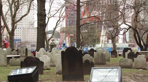 Graveyard near Ground Zero, New York City, NY 스톡 동영상 24614638