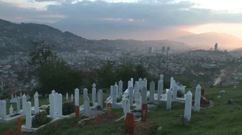 Graveyard. Sarajevo 21 스톡 동영상 8678973