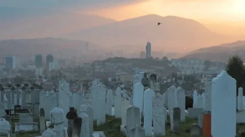 Graveyard. Sarajevo. 4 스톡 동영상 8656602