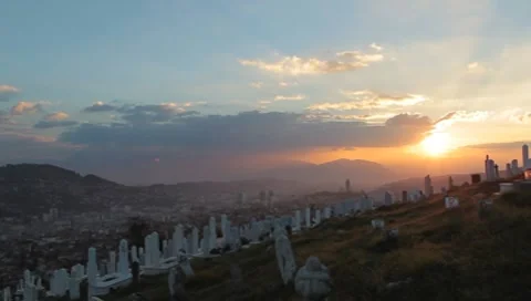 Graveyard. Sarajevo. 8 스톡 동영상 8656725