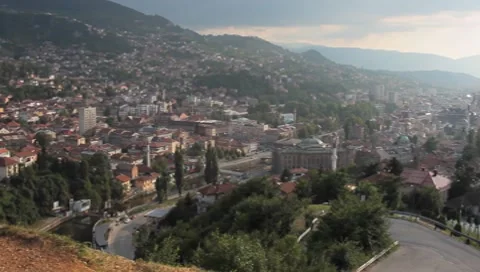 Graveyard. Sarajevo. pan. 4 库存影片 8654169