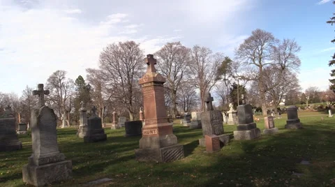 A Graveyard Scene Stock Footage 58446624