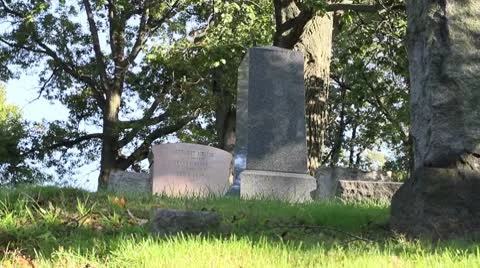 Graveyard in the shadows Stock Footage 8850541