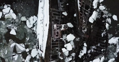 Graveyard of ships. Teriberka. Stock Footage 99298689
