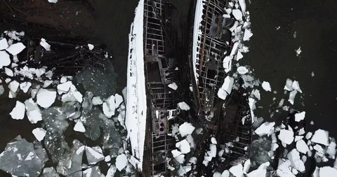 Graveyard of ships. Teriberka. Stock Footage 99299536