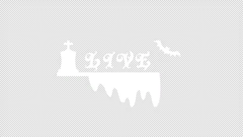 Graveyard streaming Text animation 1080p - 30 fps - Alpha Channel Stock Footage 256200895