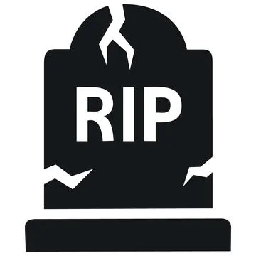 Graveyard tombstone RIP flat design halloween icon Stock Illustration