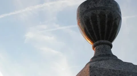 Graveyard Tombstone at Sunset Stock Footage 11406807