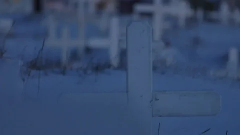 Graveyard, winter, Alaska Stock Footage 118361389