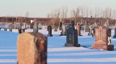 Graveyard in the winter Stock Footage 59696453