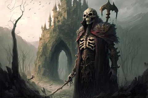 A Graveyard Within A Valley Stock Illustration