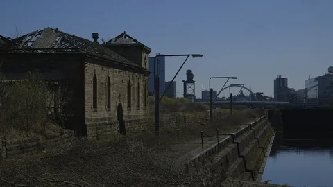 THE GRAVING DOCKS IN GOVAN Stock Footage 125267486