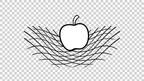 The gravitational force of the earth animation, Gravity, falling apple Stock Illustration