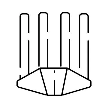 Gravitational force pulling object down abstract line art 스톡 일러스트