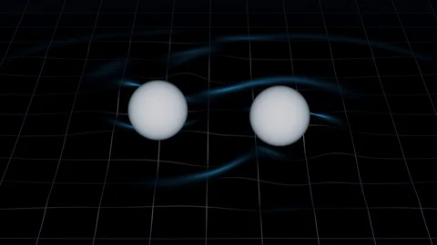 Gravitational waves affect the Earth. Gravitational waves caused by neutron star Stock Footage 120599333