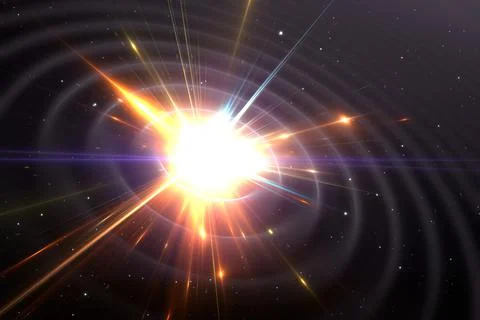 Gravitational waves of a core-collapse supernova explosion Stock Illustration