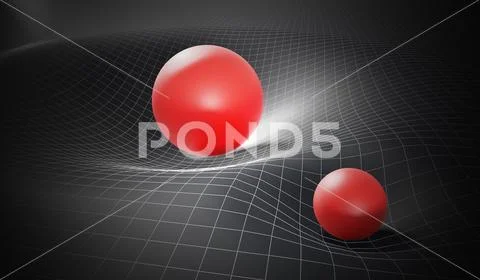 Gravity and general theory of relativity concept. Distorted spacetime caused Stock Illustration
