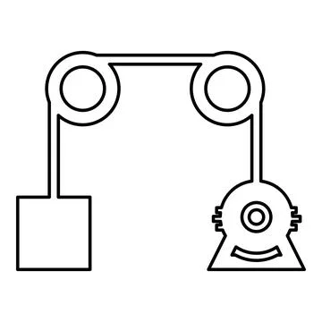 Gravity engine contour outline line icon black color vector illustration im.. Stock Illustration