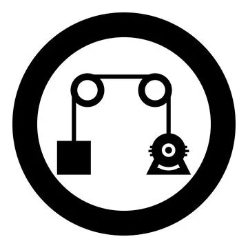Gravity engine icon in circle round black color vector illustration image s.. 스톡 일러스트