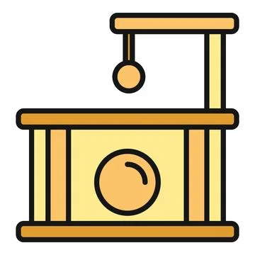 Gravity experiment physics mechanics demonstrating science education Illustrazione stock