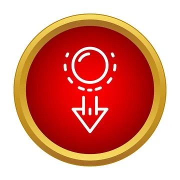 Gravity force drawing falling object vector icon Stock Illustration