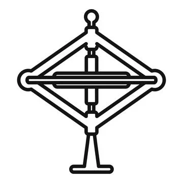 Gravity gyroscope icon outline . Mobile accelerometer Stock Illustration