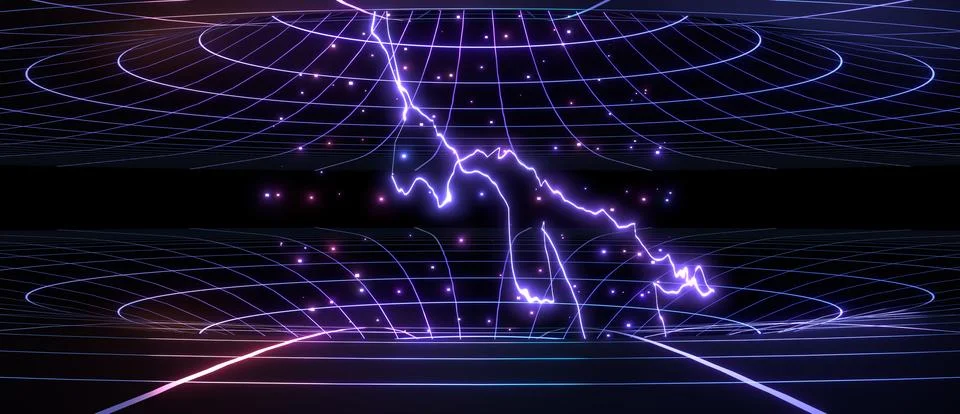 Gravity hole with lightning Stock Illustration