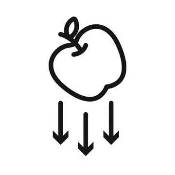 Gravity icon Black line art vector logo Stock Illustration