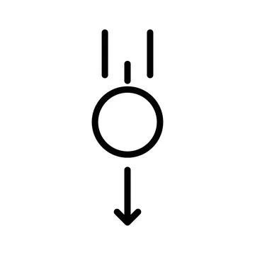 Gravity icon linear logo mark in black and white Stock Illustration