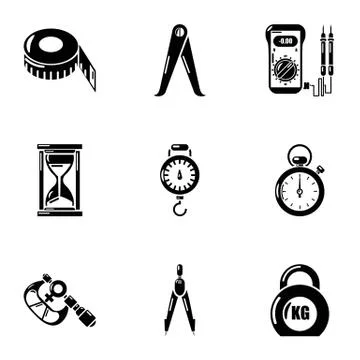 Gravity icons set, simple style Stock Illustration
