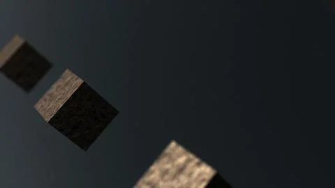 Gravity matal cube abstract background 3d animation Stock Illustration