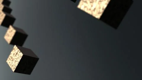 Gravity matal cube abstract background 3d animation Stock Illustration