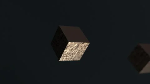 Gravity matal cube abstract background 3d animation Stock Illustration