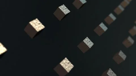 Gravity matal cube abstract background 3d animation Illustrazione stock