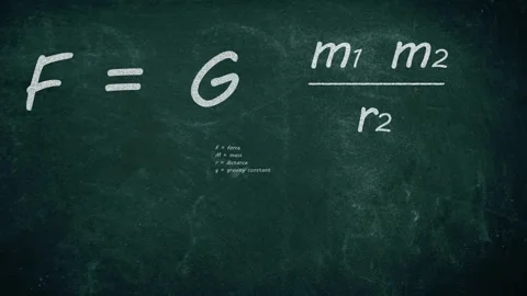 Gravity maths maths equation floating on chalkboard background 動画素材 312319586