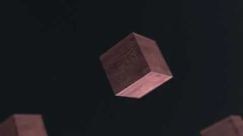 Gravity metal rust cube abstract background 3d animation Stock Illustration